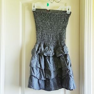 Polka dot ruffle mini dress